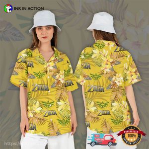 Legend Of Zelda Tropical Floral Yellow Hawaiian T shirt 1