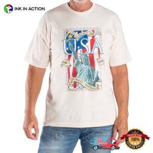 Life Liberty And The Pursuit Of Happiness USA Stamp Vintage T shirt 1