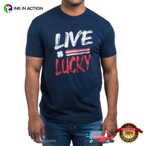 Live And Lucky Usa Flag Shirt