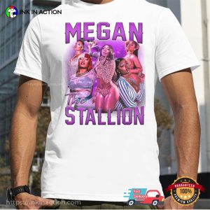 Megan Thee Stallion Vintage Style Portrait T shirt 3