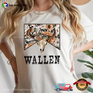 Morgan Wallen Cowboy Bull Skull Floral Graphic T-shirt