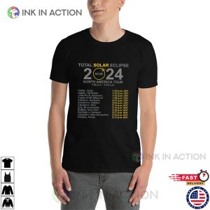 North America Tour Places And Times Total Solar Eclipse 2024 Tee