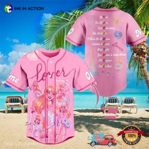 Personalized Taylor Swift Lovers Animation Pink Baseball Jersey