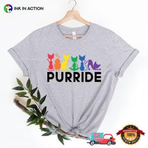 Purride LGBT Cat lgbtq rainbow colors Comfort Colors Tee 3