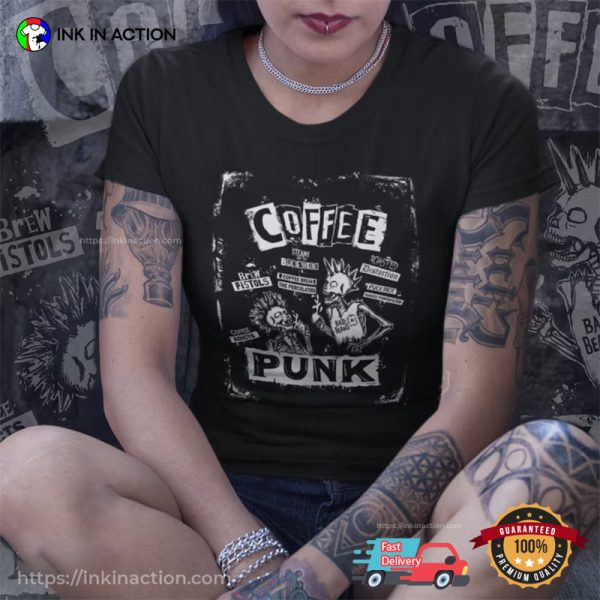 Retro 90s Coffee Punk Trending Shirts For Guys
