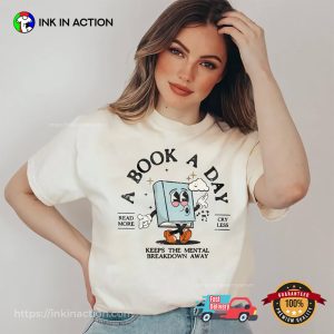 Retro A Book A Day Mental Health Matters Quotes Shirt