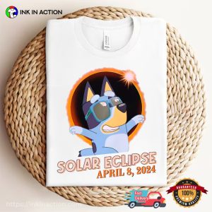 Solar Eclipse April 2024 Bluey Cartoon T shirt 1