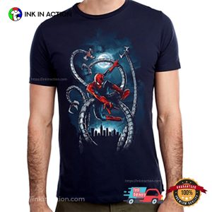 Spider Man Fight With Dr. Octopus Tentacles Tangled Web T Shirt 2