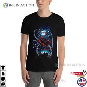 Spider Man Fight With Dr. Octopus Tentacles Tangled Web T Shirt