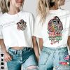Tanned Tatted Tipsy Summer Skeleton Art 2 Sided Shirt