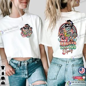 Tanned Tatted Tipsy Summer Skeleton Art 2 Sided Shirt Summer Women