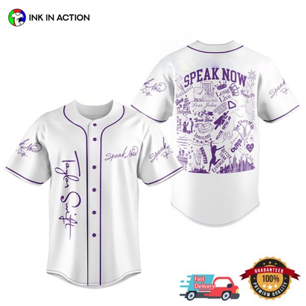 Taylor Swift Speak Now Concert White Baseball Jersey