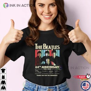 The Beatles 64 Years Anniversary The Legend Signatures T shirt