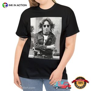 The Beatles John Lennon Retro BW Photo Fan T shirt 2