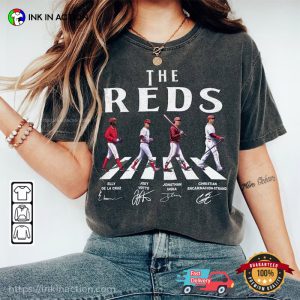 The Reds Walking Abbey Road Signatures Baseball Shirt
