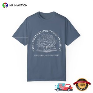 The Tortured Poets Department Floral And Book Comfort Colors T shirt 1