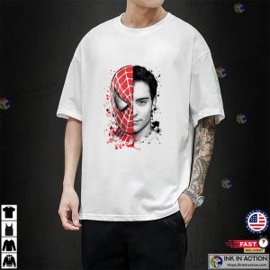 Tobey Maguire Spider Man Half Face T shirt