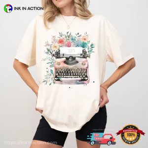 Tortured Poets Department Typewriter And Flower Comfort Colors T shirt