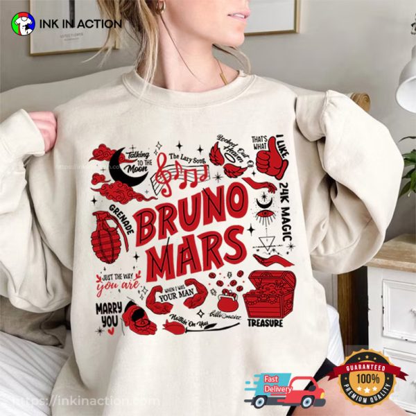 Vintage Bruno Mars Playlist Shirt