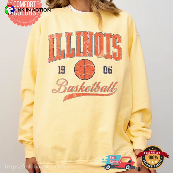 Vintage Illinois Basketball Comfort Colors Shirt
