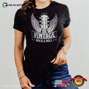 Vintage Rock And Roll Guitar, Rock Music Fans Shirt