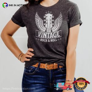 Vintage Rock and Roll Guitar, Rock Music Fans Shirt 3