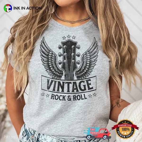 Vintage Rock And Roll Guitar, Rock Music Fans Shirt
