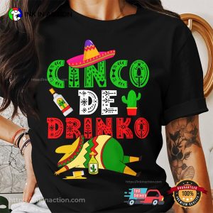 Vintage Cinco De Drinko Funny Holiday T-shirt