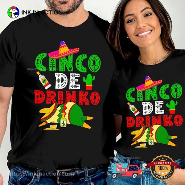 Vintage Cinco De Drinko Funny Holiday T-shirt