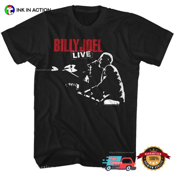 Billy Joel Tour 2024 Live Artwork Graphic T-shirt