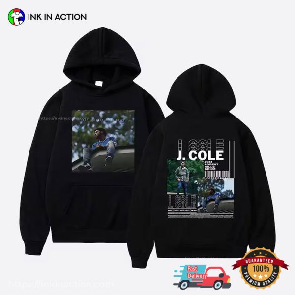 J Cole 2014 Forest Hills Drive Album Cover 2 Sided T-shirt