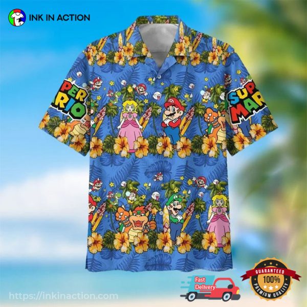 Super Mario Bros Tropical Refresher Hawaiian Shirt, Super Mario Merchandise No.2