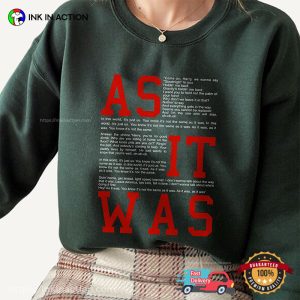 As It Was Harry Lyrics Harry Styles New Song T Shirt