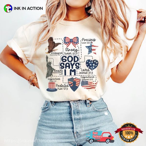 Coquette God Says I Am 4th Of July Shirt