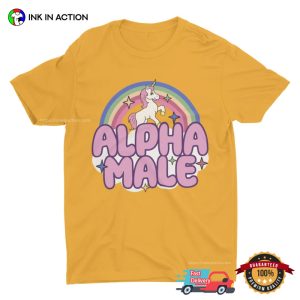 Ironic Alpha Male Rainbow Unicorn Parody T shirt 1