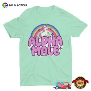 Ironic Alpha Male Rainbow Unicorn Parody T shirt 2