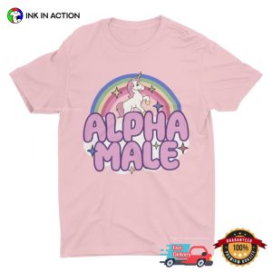 Ironic Alpha Male Rainbow Unicorn Parody T shirt 3