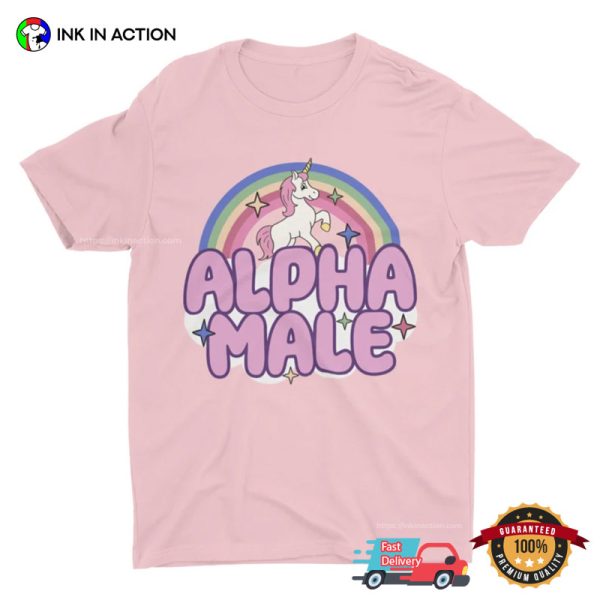 Ironic Alpha Male Rainbow Unicorn Parody T-shirt