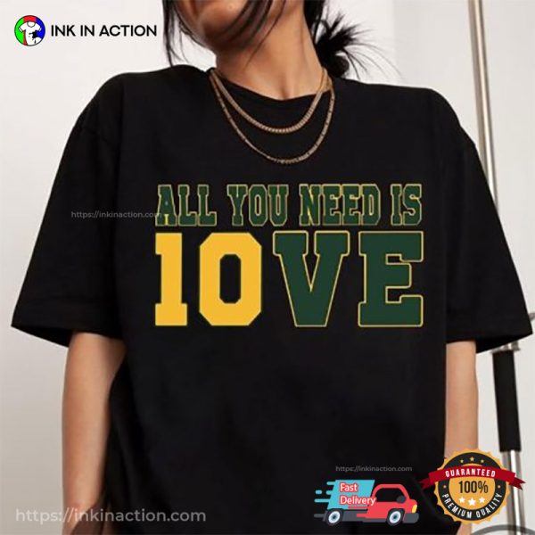 Jordan Love All You Need Is Love Green Bay Packers T-shirt