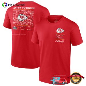 Kansas City Chiefs Super Bowl LVIII Champions Roster Autograph Signing T-Shirt