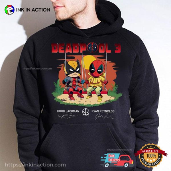 Marvel Deadpool 3 Hugh Jackman and Ryan Reynolds T-shirt