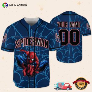 Personalize Disney Blue Ultimate Spider-Man Baseball Jersey