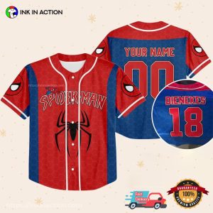 Personalized Disney marvel spider man Baseball Jersey 1