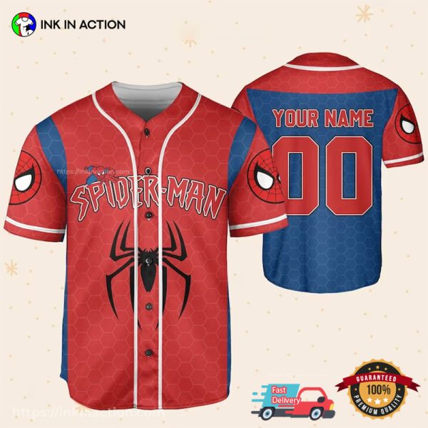 Personalized Disney Marvel Spider-Man Baseball Jersey
