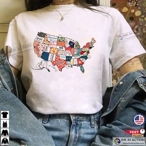 Retro America American Map Vintage Shirt