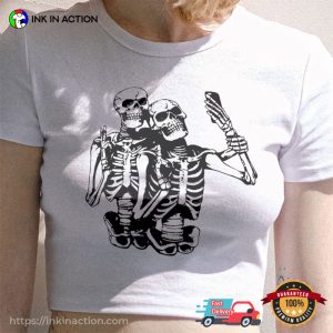 Skeleton Couple Selfie Funny T-shirt