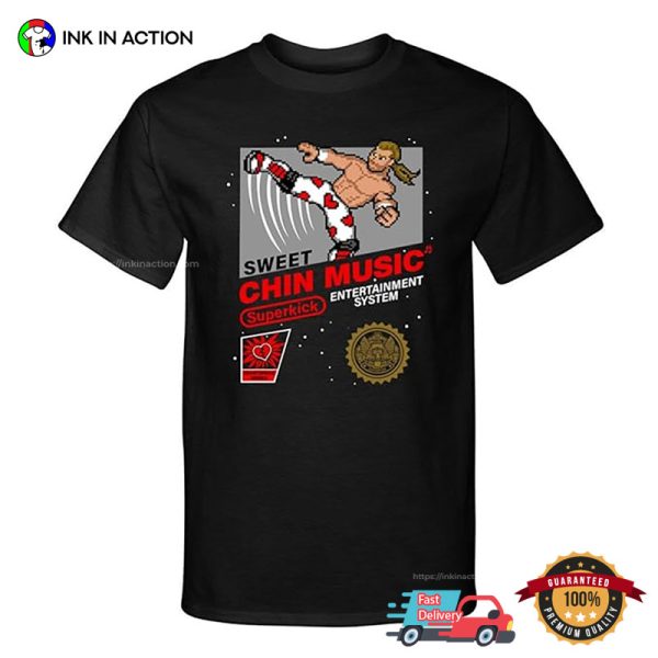 Sweet Chin Music Shawn Michaels Wrestling Retro Game T-shirt