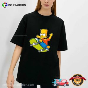 The Simpsons Bart Play Skateboard Unisex T shirt 2