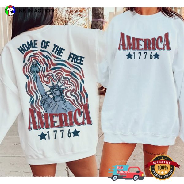 Vintage Home Of The Free America 1776 T-shirt