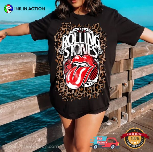 Vintage Rolling Stones Vibes Leopard Comfort Colors Tee